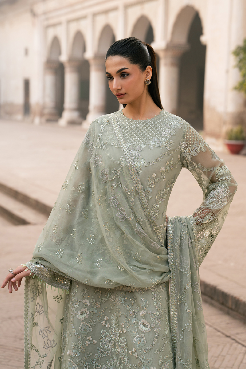Lavish Premium | Hamsafar Luxury Chiffon | Sage Green