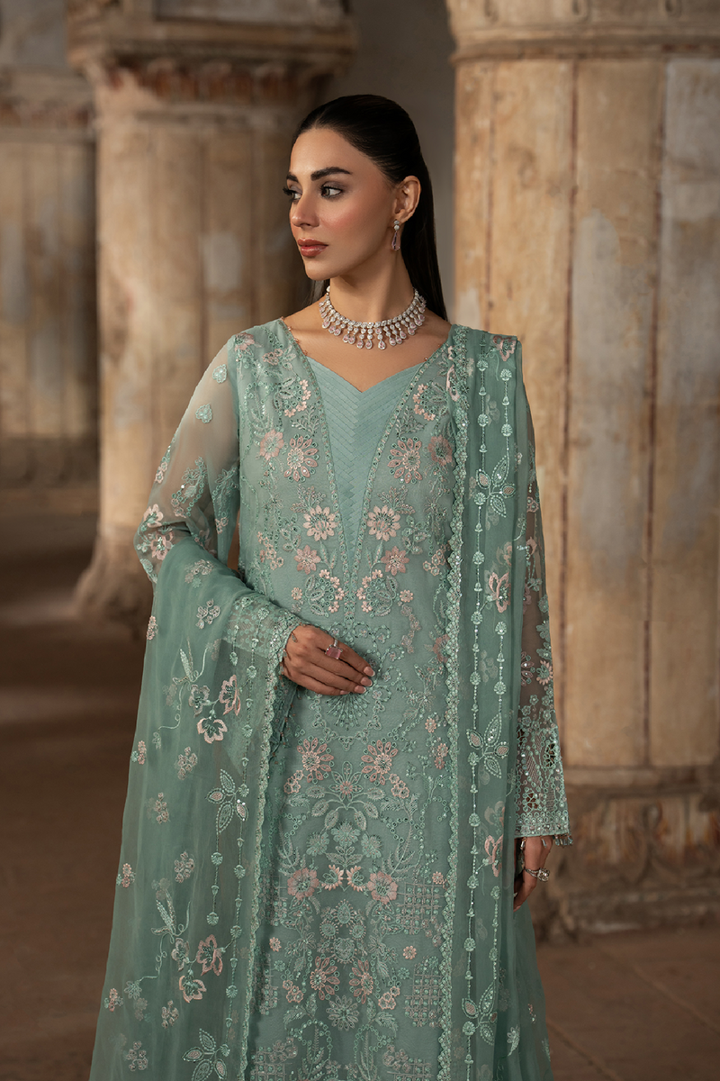 Lavish Premium | Hamsafar Luxury Chiffon | Light Aqua