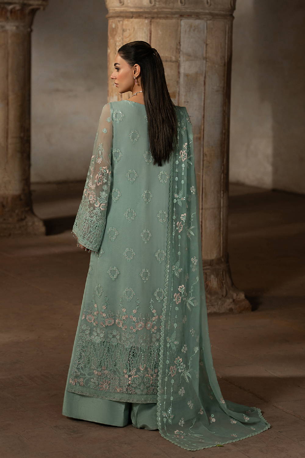 Lavish Premium | Hamsafar Luxury Chiffon | Light Aqua