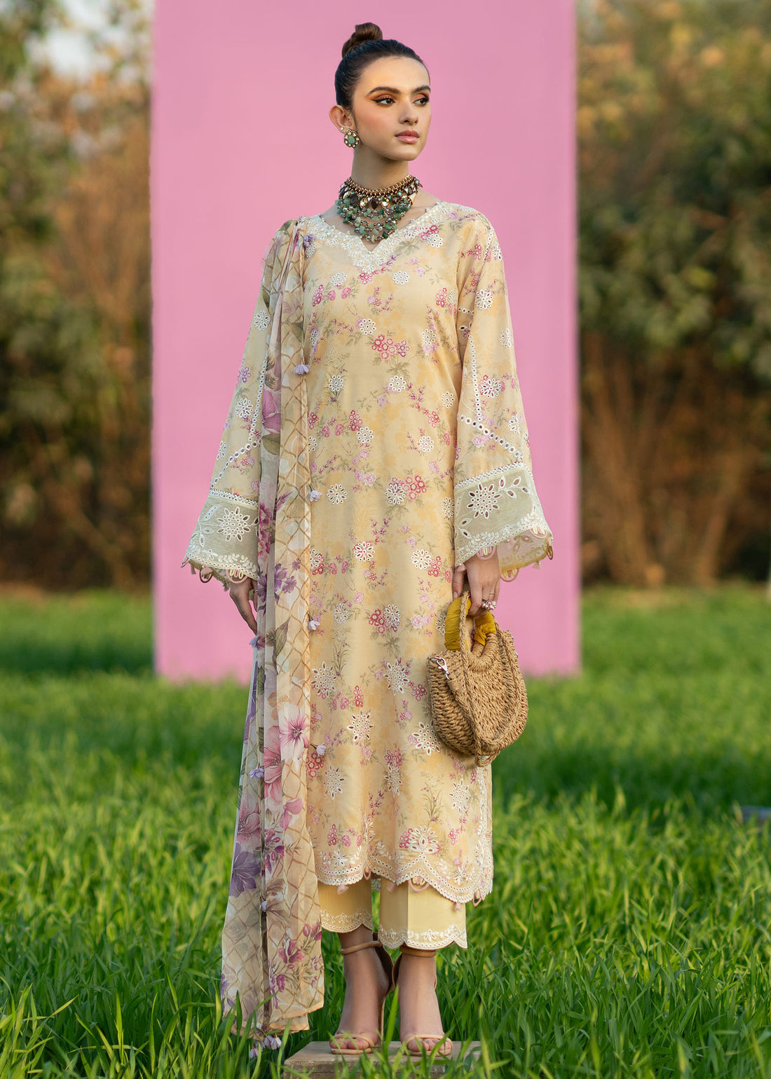 Sardinia | Printkari Lawn Edit 25 | Sunflower - Official Sardinia stockist in UK - Sakeena London