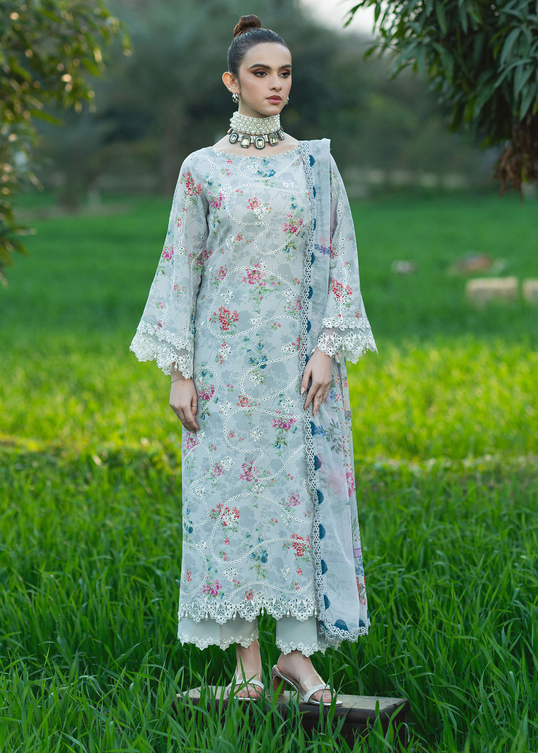 Sardinia | Printkari Lawn Edit 25 | Silver Bush - Official Sardinia stockist in UK - Sakeena London