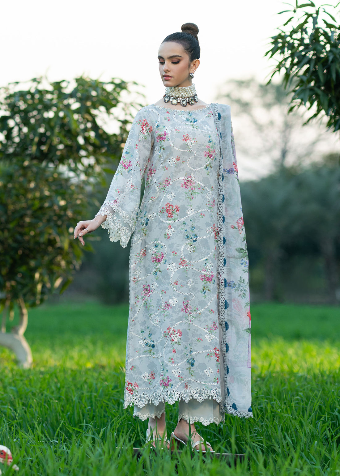 Sardinia | Printkari Lawn Edit 25 | Silver Bush - Official Sardinia stockist in UK - Sakeena London