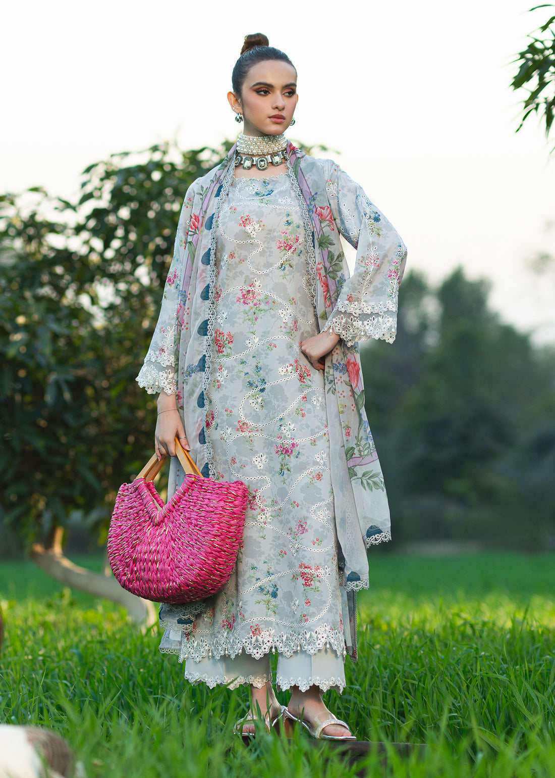 Sardinia | Printkari Lawn Edit 25 | Silver Bush - Official Sardinia stockist in UK - Sakeena London