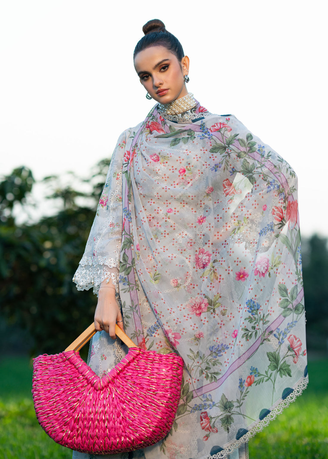 Sardinia | Printkari Lawn Edit 25 | Silver Bush - Official Sardinia stockist in UK - Sakeena London