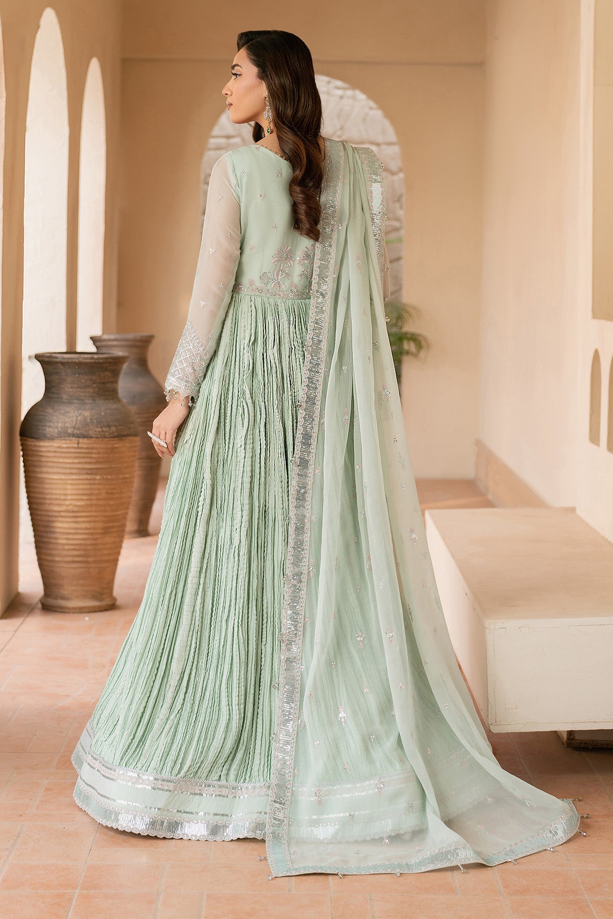Alizeh | Ready to wear | Green Dress 3 Piece - RTW1020 - Official Alizeh stockist in UK - Sakeena London