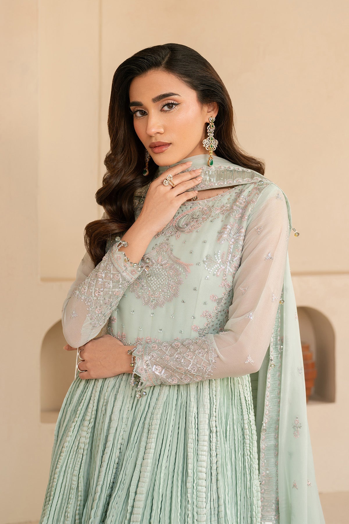 Alizeh | Ready to wear | Green Dress 3 Piece - RTW1020 - Official Alizeh stockist in UK - Sakeena London