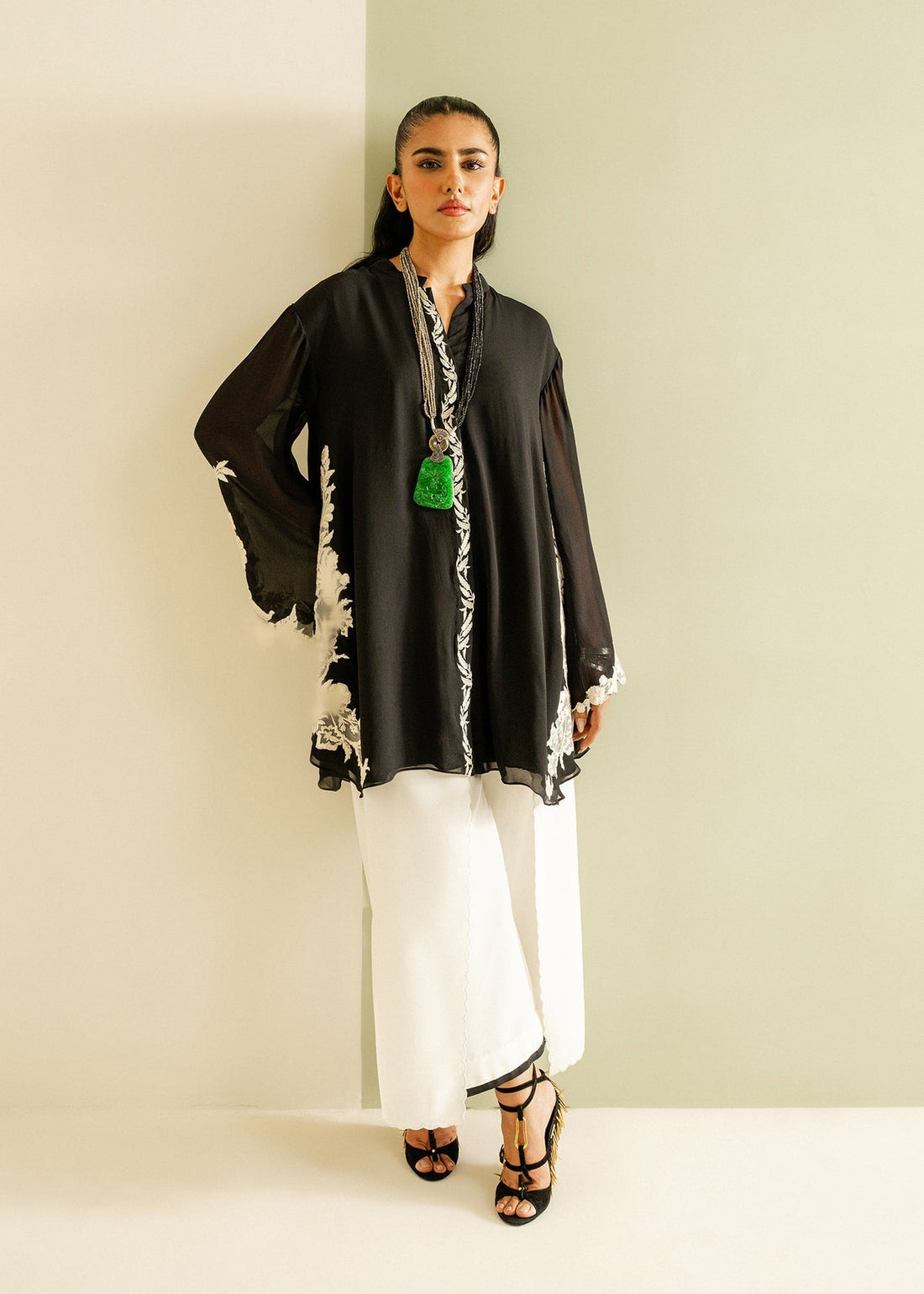 Mahgul | Ayanas Garden | Monochrome Flow - Official Mahgul stockist in UK - Sakeena London