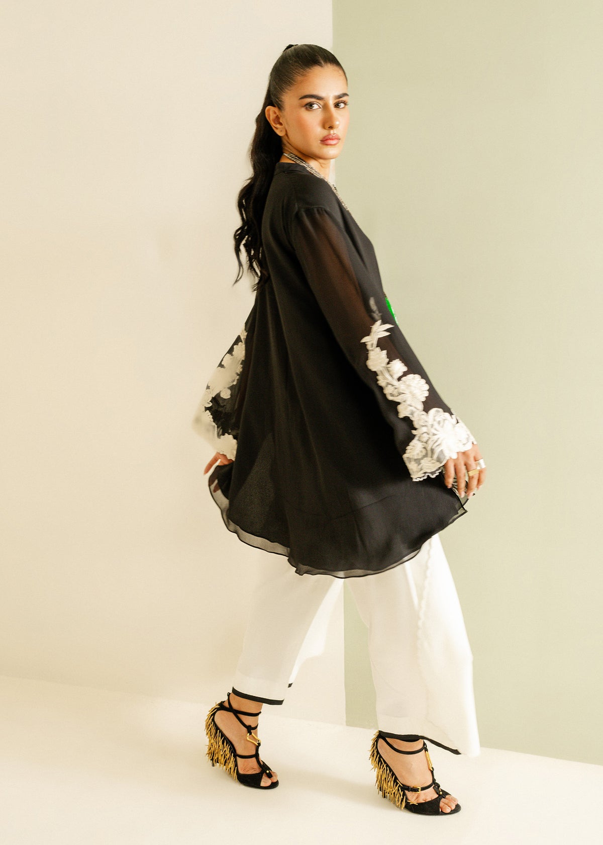 Mahgul | Ayanas Garden | Monochrome Flow - Official Mahgul stockist in UK - Sakeena London
