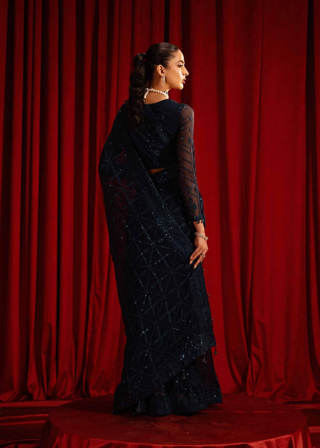 Paras by Pasha | Noor -e- Jahan Saree Collection | Neel-e-Noor - Official Paras by Pasha stockist in UK - Sakeena London