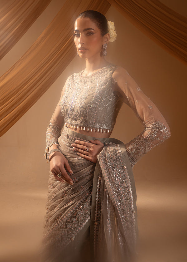 Paras by Pasha | Noor -e- Jahan Saree Collection | Abr-e-Shaam - Official Paras by Pasha stockist in UK - Sakeena London