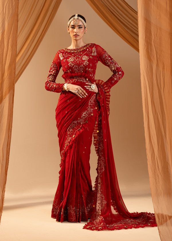 Paras by Pasha | Noor -e- Jahan Saree Collection | Laal-e-Jahan - Official Paras by Pasha stockist in UK - Sakeena London