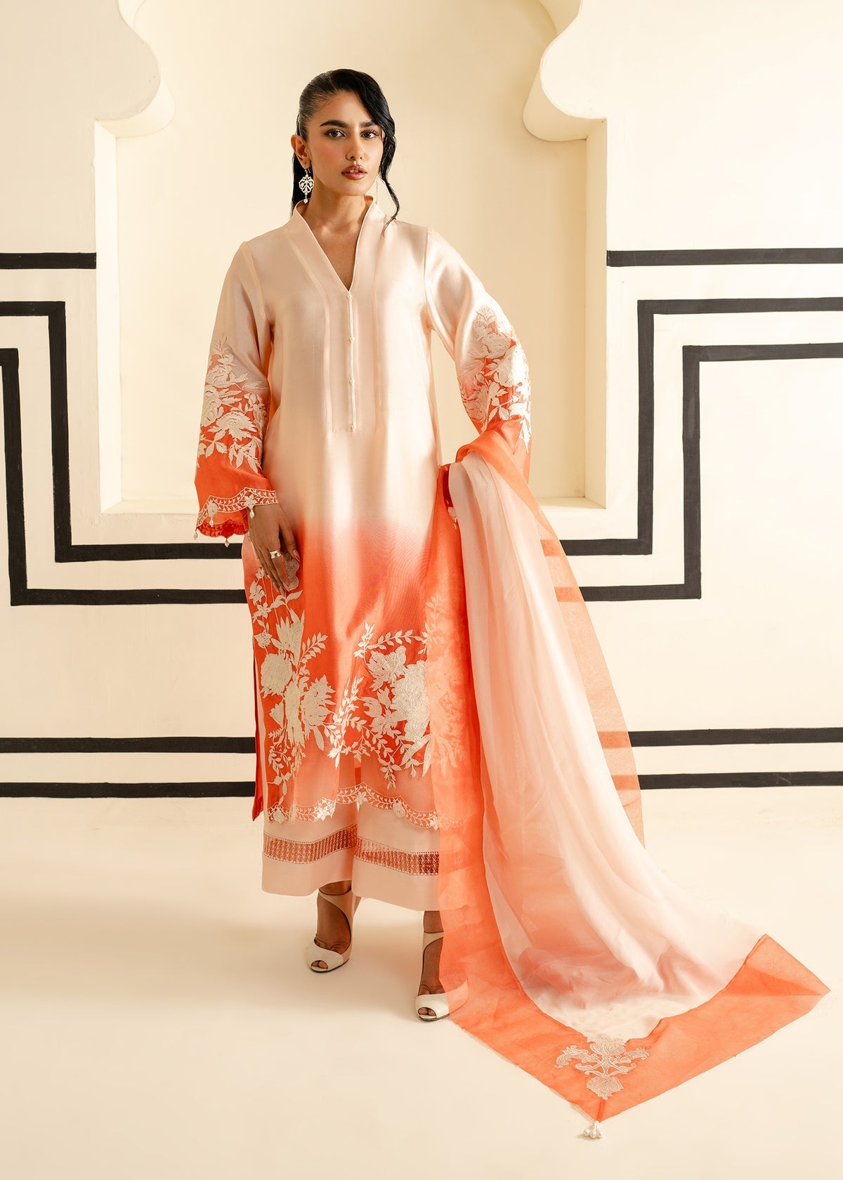 Mahgul | Nooreh Luxe | OmbrÃÂ© Coral - Official Mahgul stockist in UK - Sakeena London