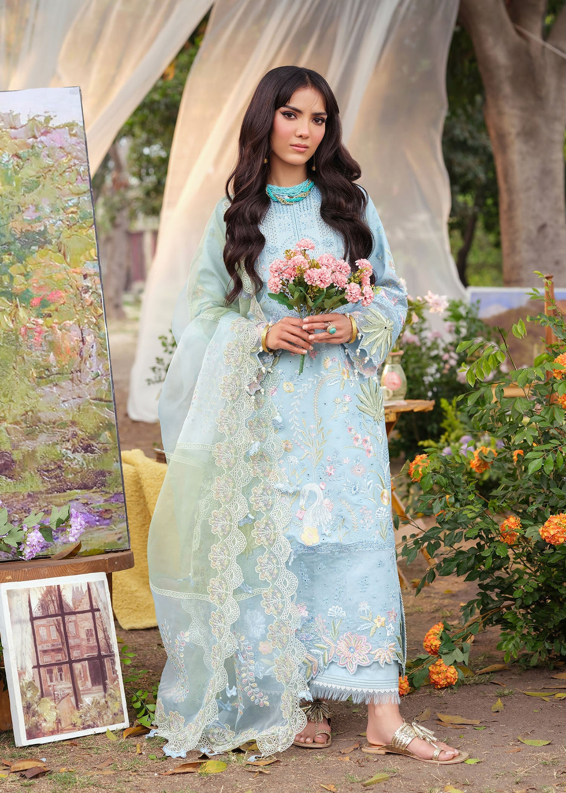 Zarizaa | Echelon Lawn | AZURE - Official Zarizaa stockist in UK - Sakeena London