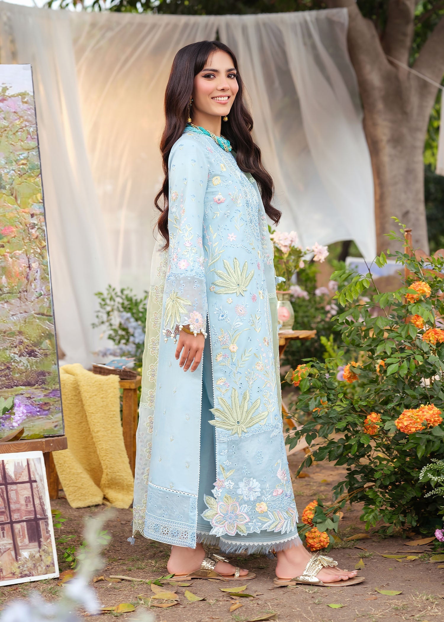 Zarizaa | Echelon Lawn | AZURE - Official Zarizaa stockist in UK - Sakeena London