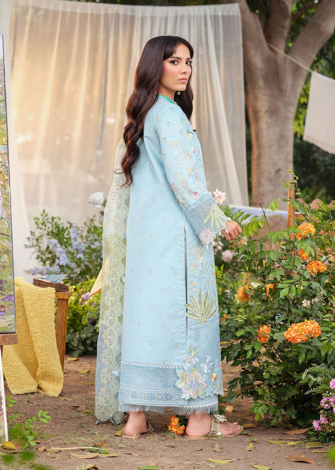 Zarizaa | Echelon Lawn | AZURE - Official Zarizaa stockist in UK - Sakeena London