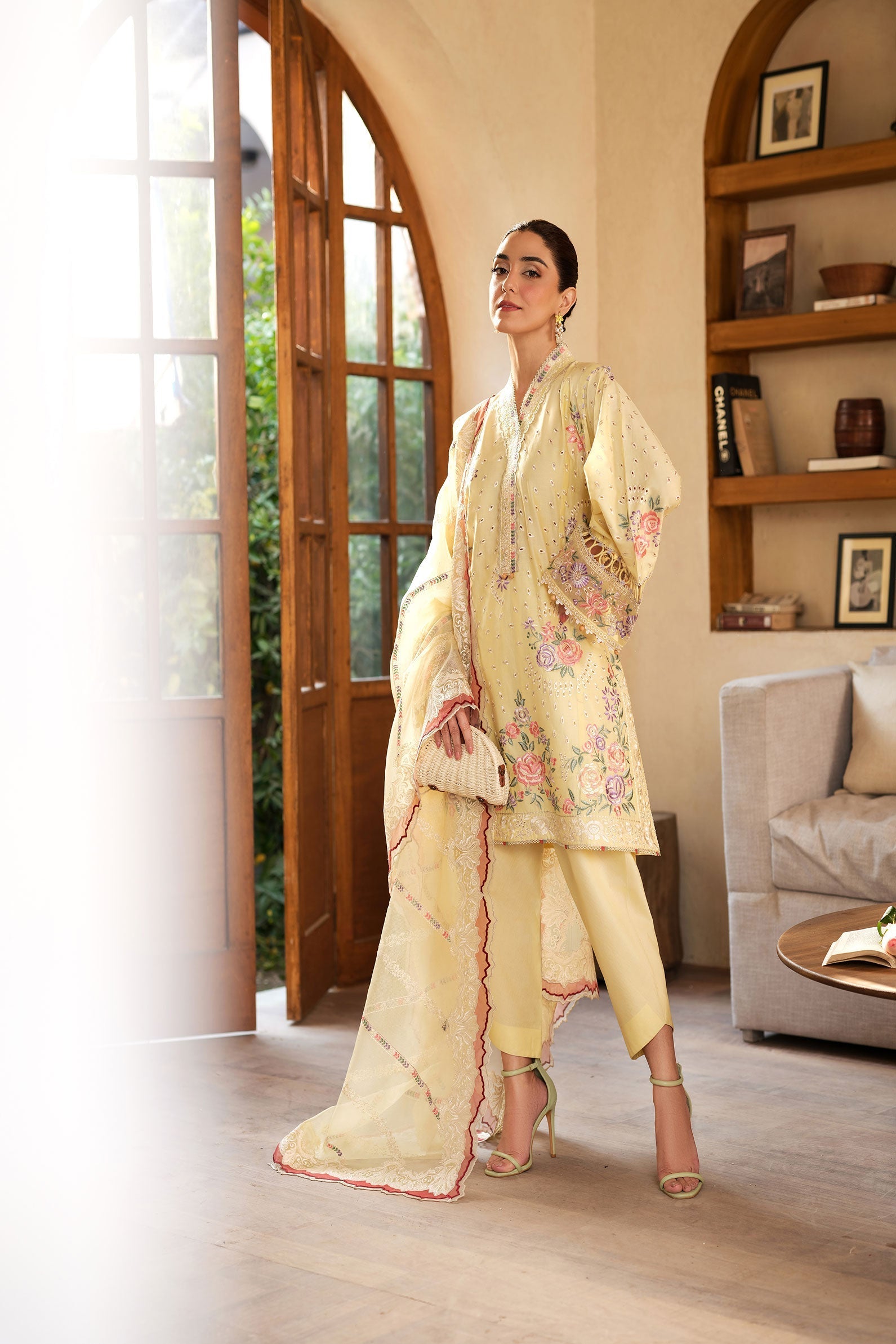 Maryam Hussain | Luxury Lawn 25 | Lemon Garden - Official Maryam Hussian stockist in UK - Sakeena London