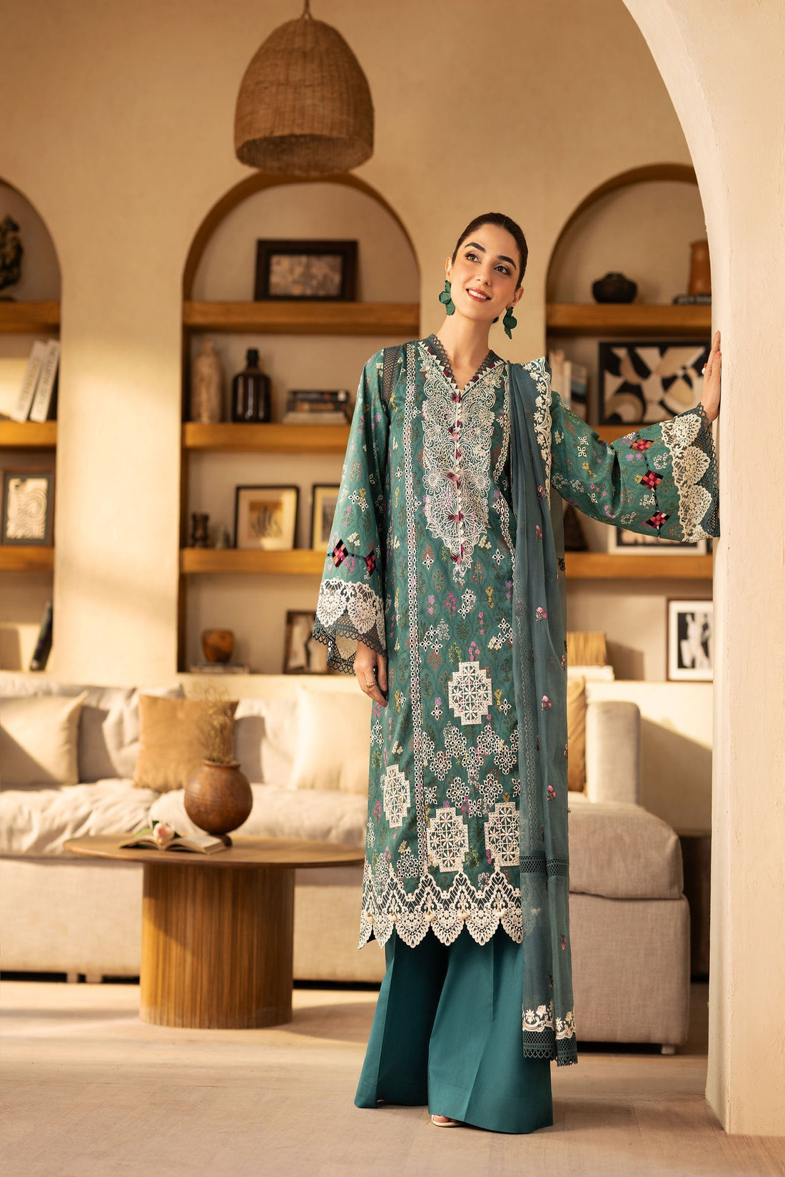 Maryam Hussain | Luxury Lawn 25 | Seashell - Official Maryam Hussain stockist in UK - Sakeena London