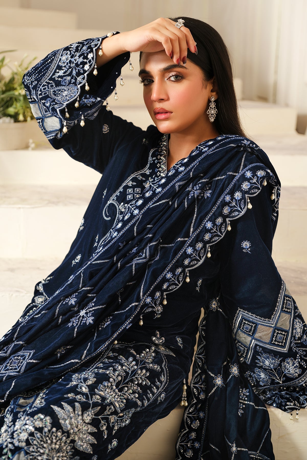 Raeesa Premium | Sheen Luxury Velvet | Soil - Official Raeesa Premium stockist in UK - Sakeena London