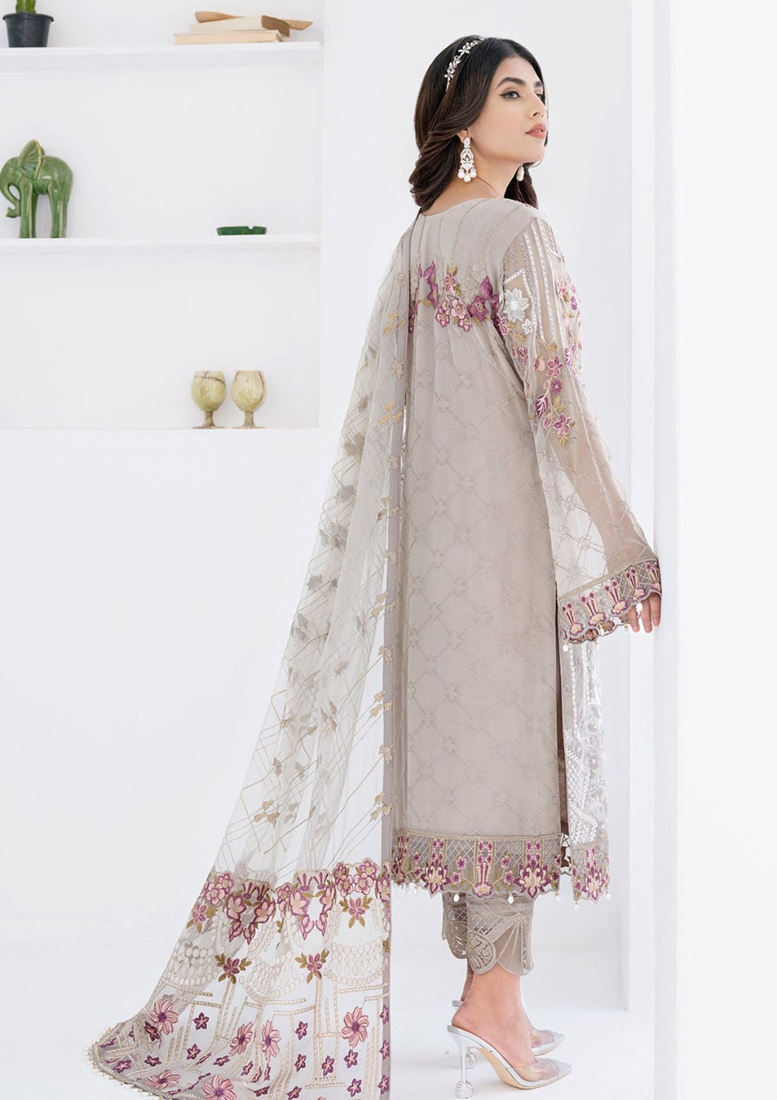 Formal Dress - Ramsha - Chevron - Chiffon - V06 - A#608