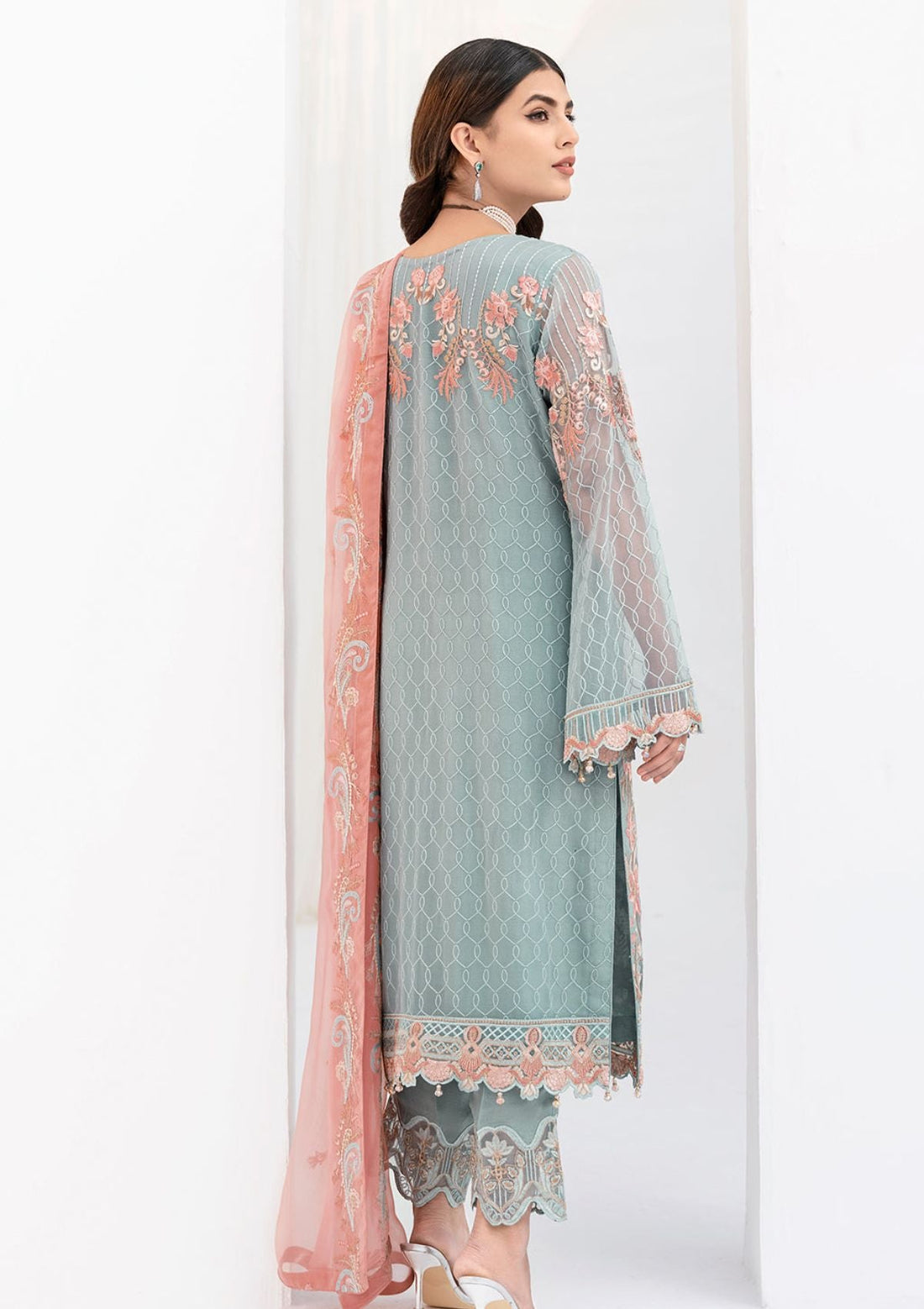 Formal Dress - Ramsha - Chevron - Chiffon - V06 - A#612