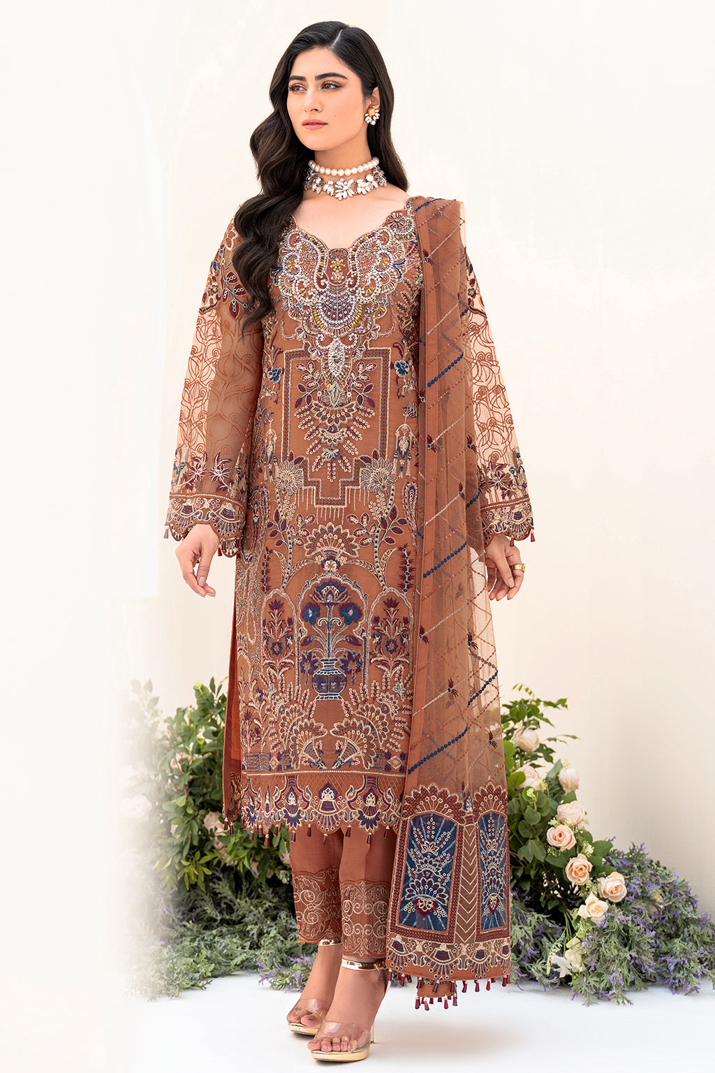 Ramsha | Minhal Organza Collection | M-808 - Official Ramsha stockist in UK - Sakeena London