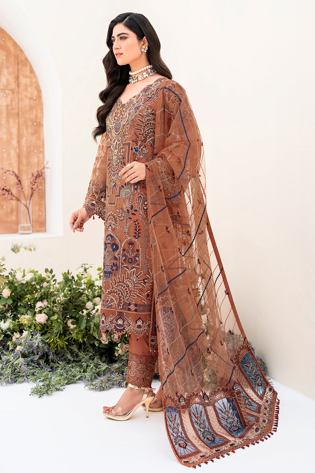 Ramsha | Minhal Organza Collection | M-808 - Official Ramsha stockist in UK - Sakeena London