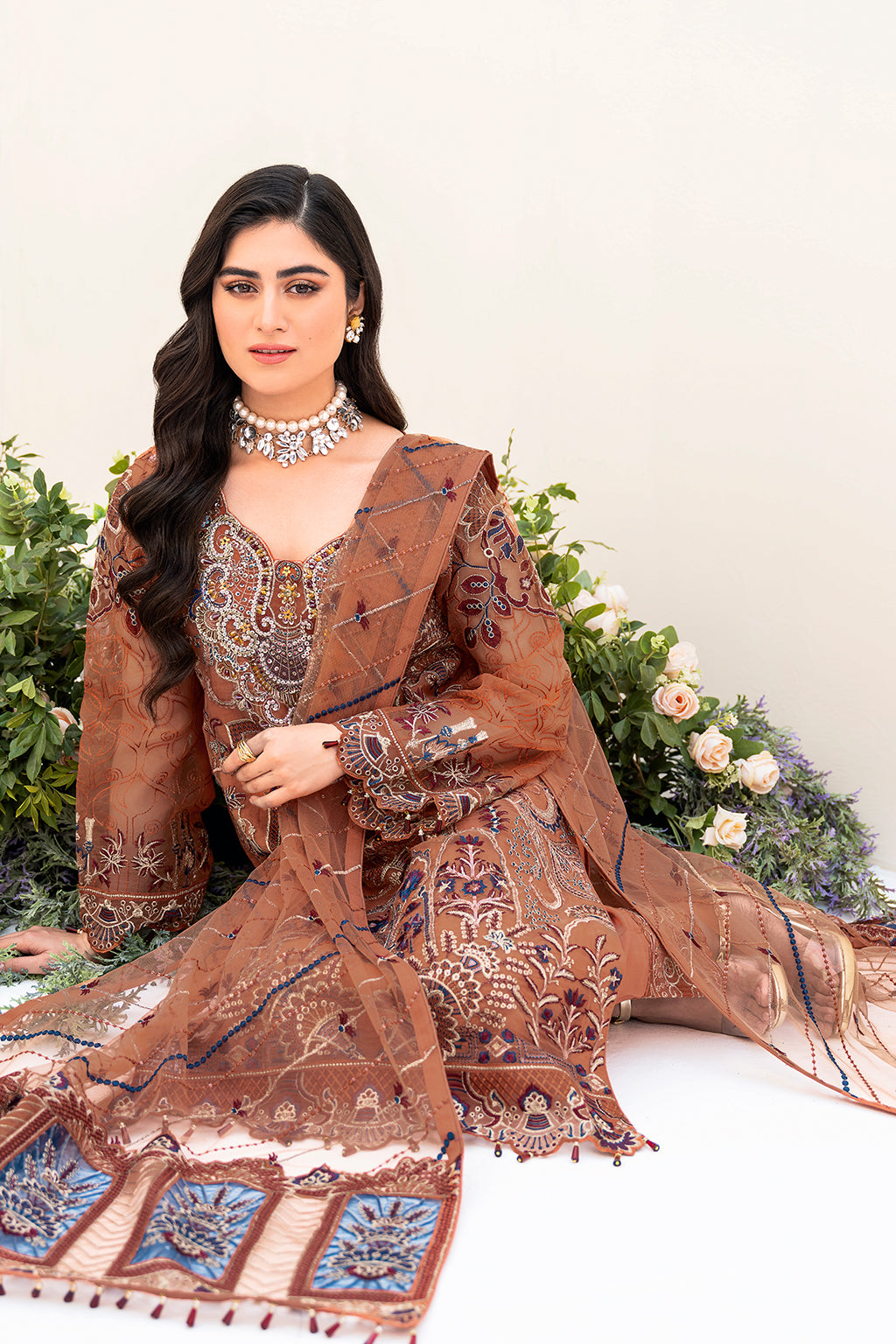 Ramsha | Minhal Organza Collection | M-808 - Official Ramsha stockist in UK - Sakeena London
