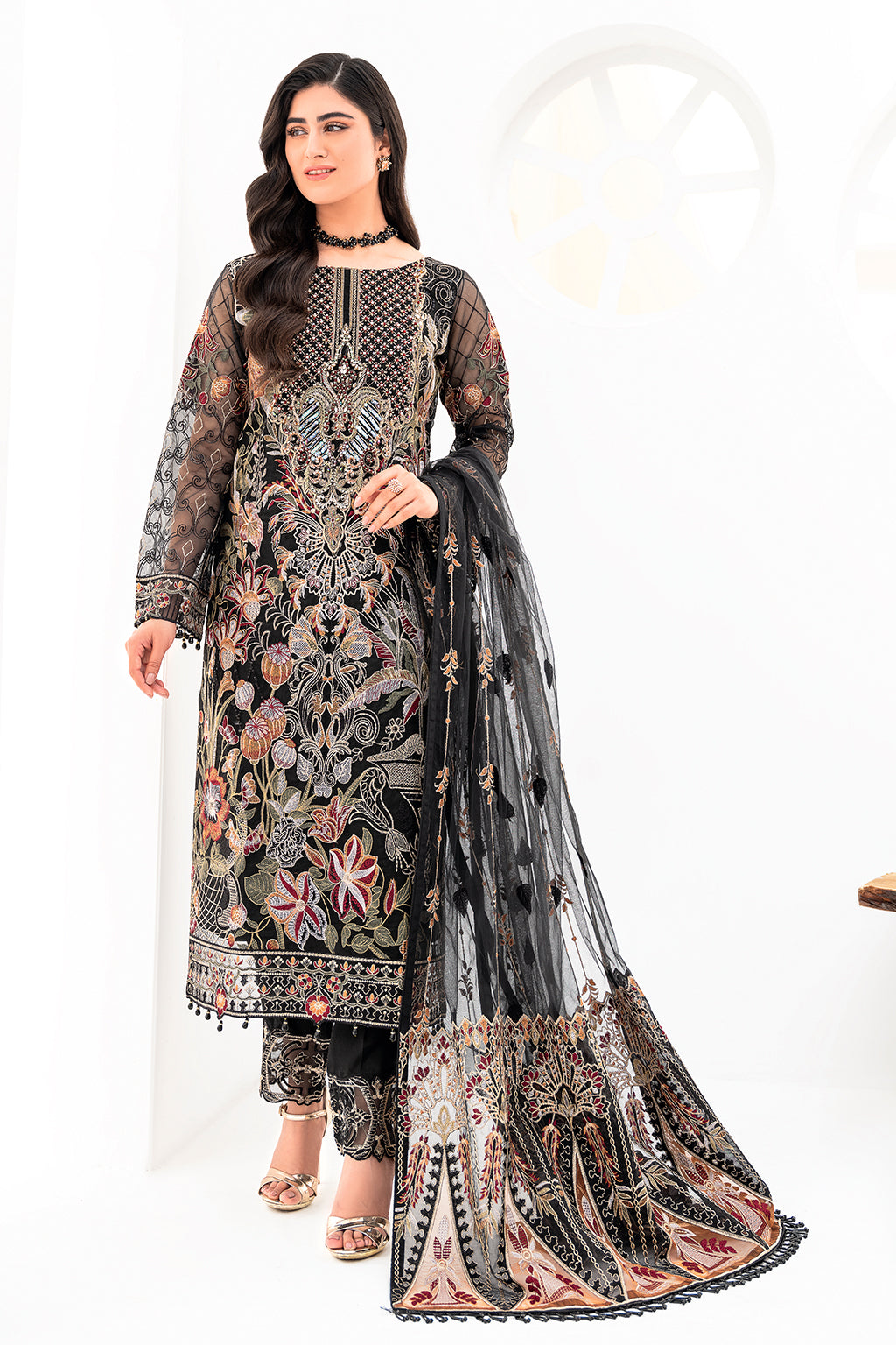 Ramsha | Minhal Organza Collection | M-803 - Official Ramsha stockist in UK - Sakeena London