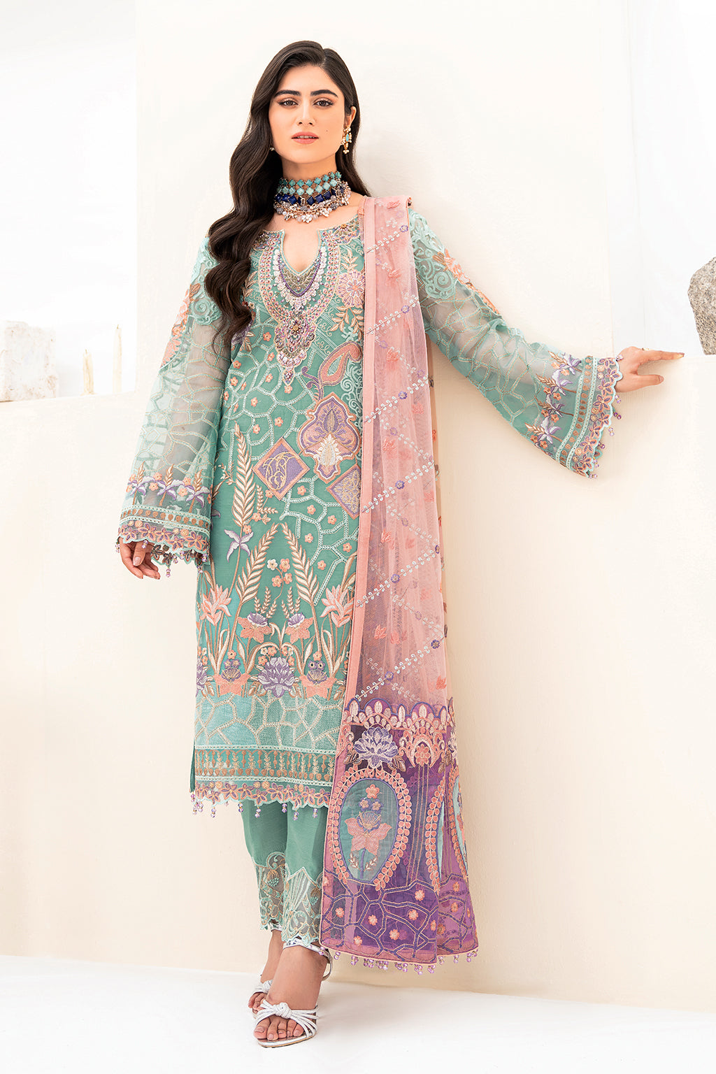Ramsha | Minhal Organza Collection | M-807 - Official Ramsha stockist in UK - Sakeena London