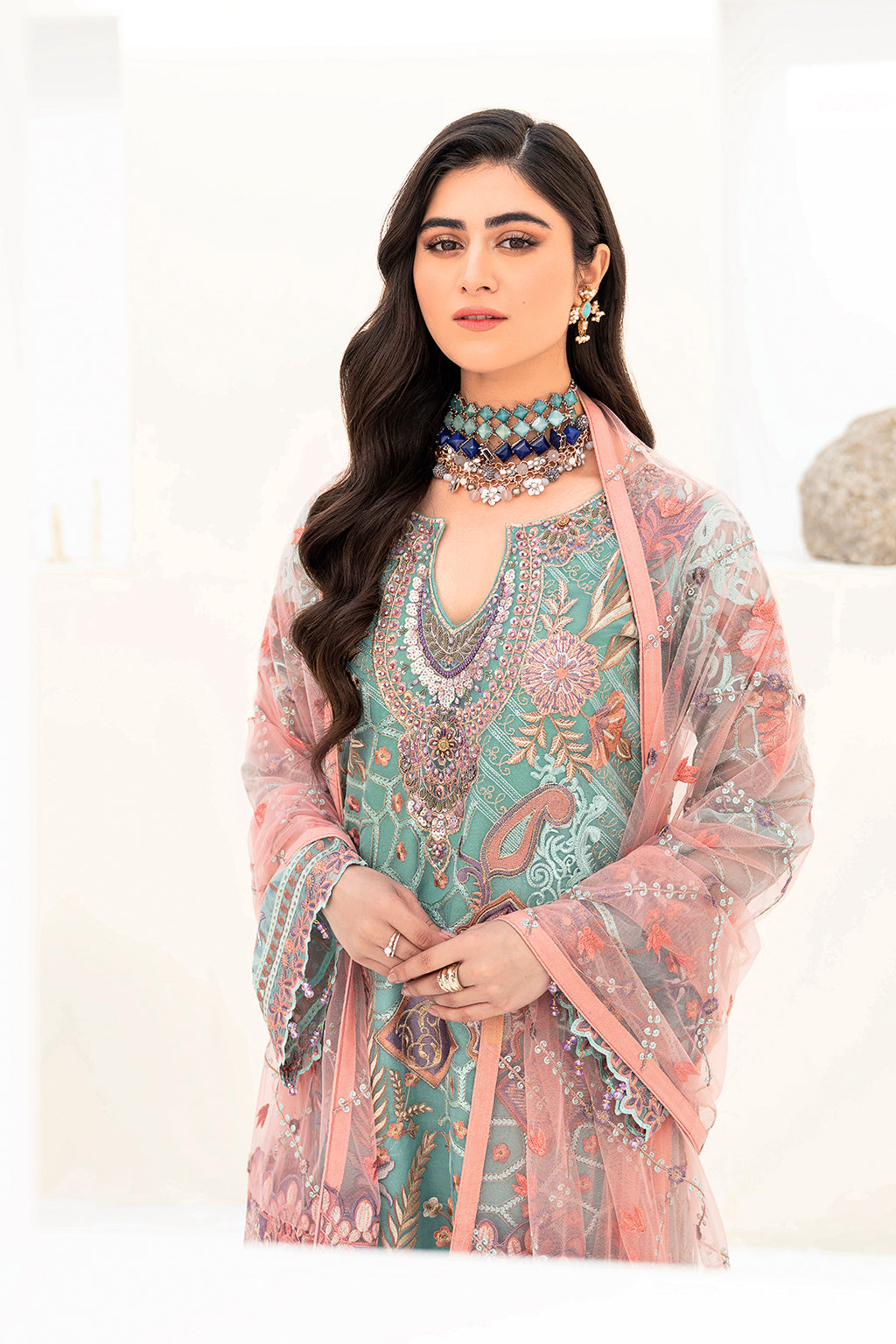 Ramsha | Minhal Organza Collection | M-807 - Official Ramsha stockist in UK - Sakeena London