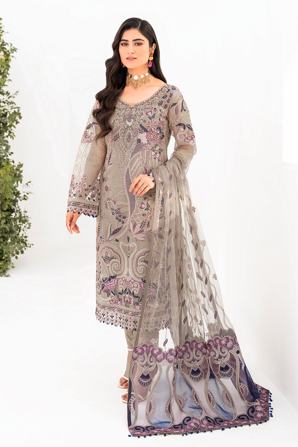 Ramsha | Minhal Organza Collection | M-809 - Official Ramsha stockist in UK - Sakeena London