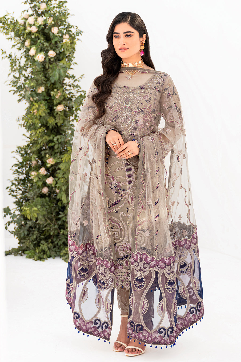 Ramsha | Minhal Organza Collection | M-809 - Official Ramsha stockist in UK - Sakeena London
