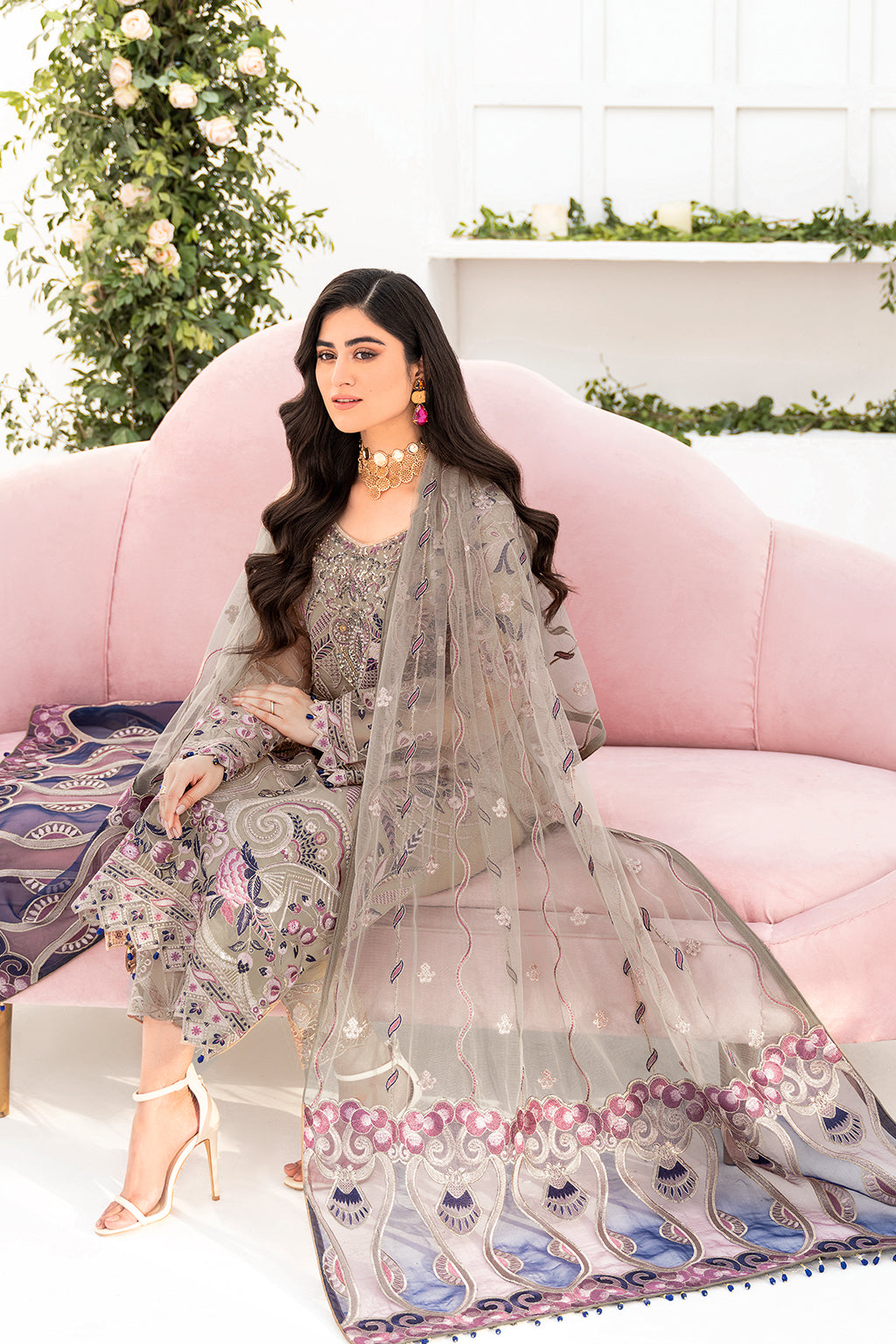 Ramsha | Minhal Organza Collection | M-809 - Official Ramsha stockist in UK - Sakeena London