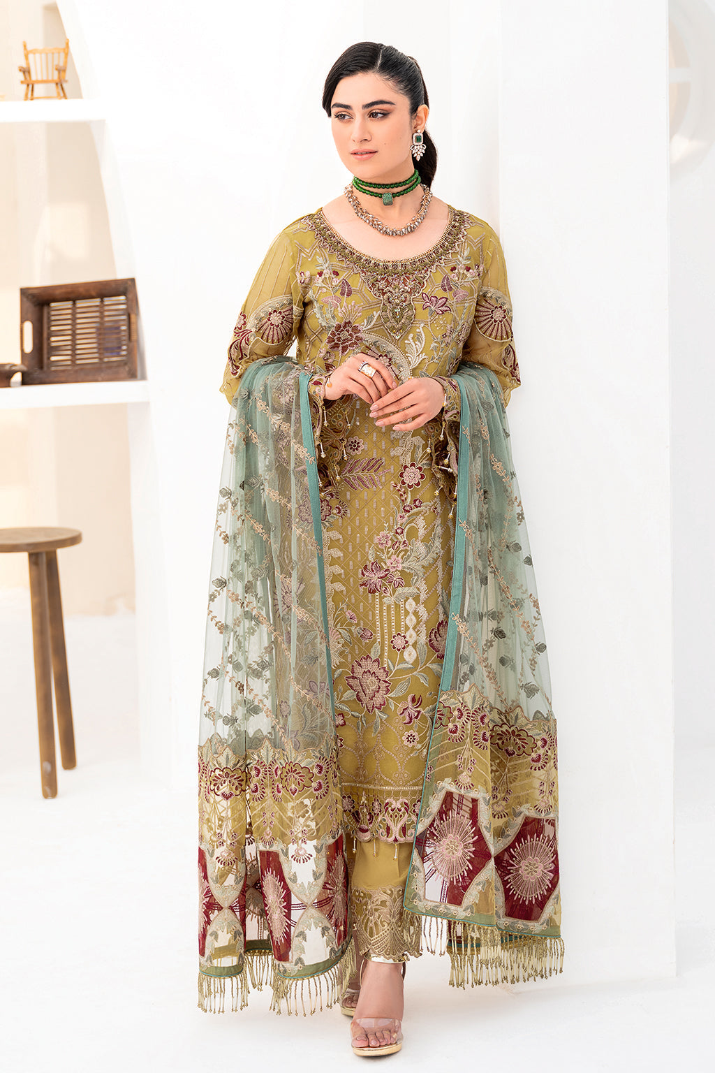 Ramsha | Minhal Organza Collection | M-805 - Official Ramsha stockist in UK - Sakeena London
