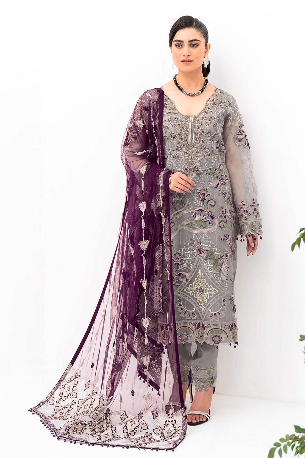 Ramsha | Minhal Organza Collection | M-801 - Official Ramsha stockist in UK - Sakeena London