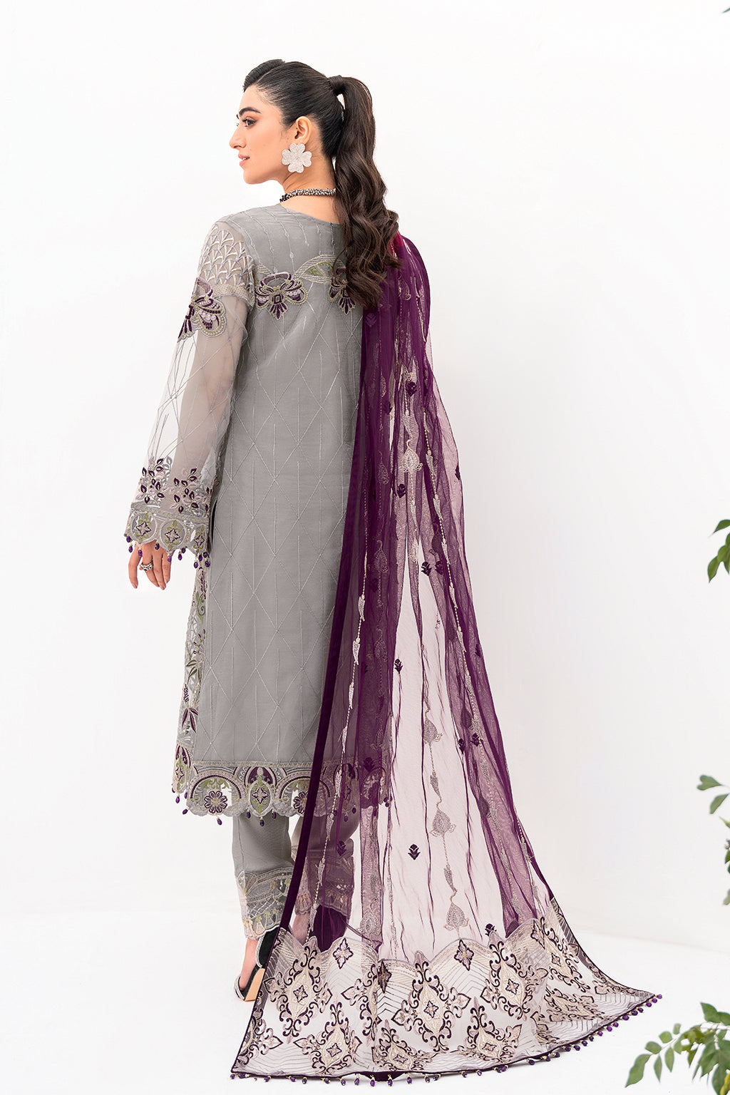 Ramsha | Minhal Organza Collection | M-801 - Official Ramsha stockist in UK - Sakeena London