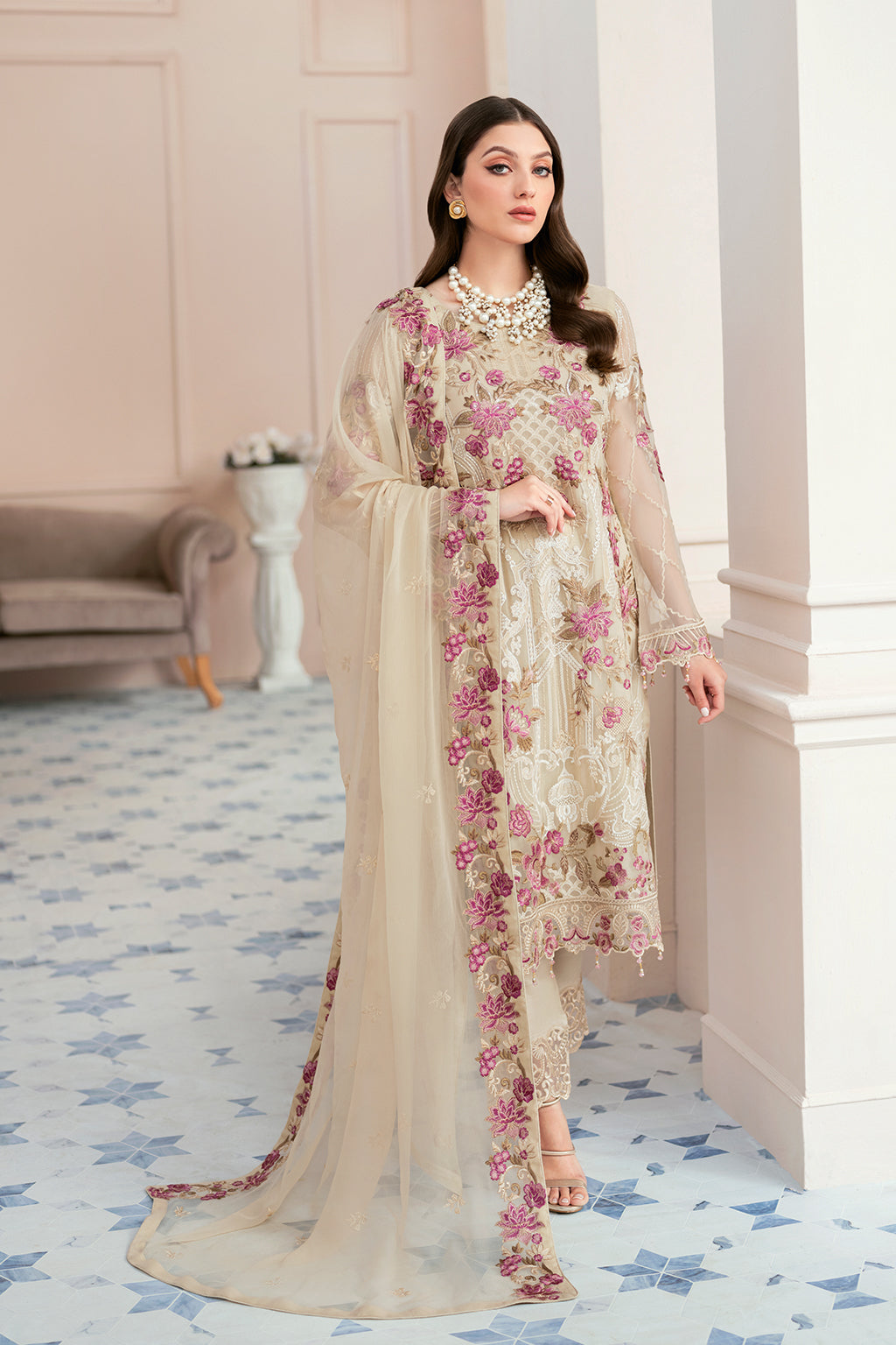 Ramsha | Rangoon Chiffon Collection 24 | D-909 - Official Ramsha stockist in UK - Sakeena London