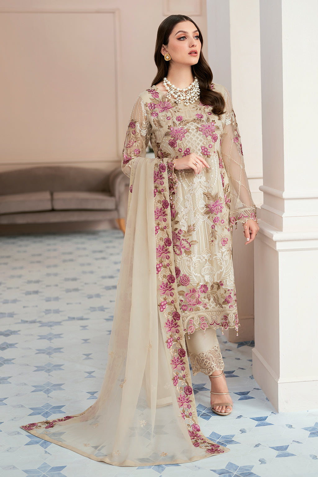 Ramsha | Rangoon Chiffon Collection 24 | D-909 - Official Ramsha stockist in UK - Sakeena London