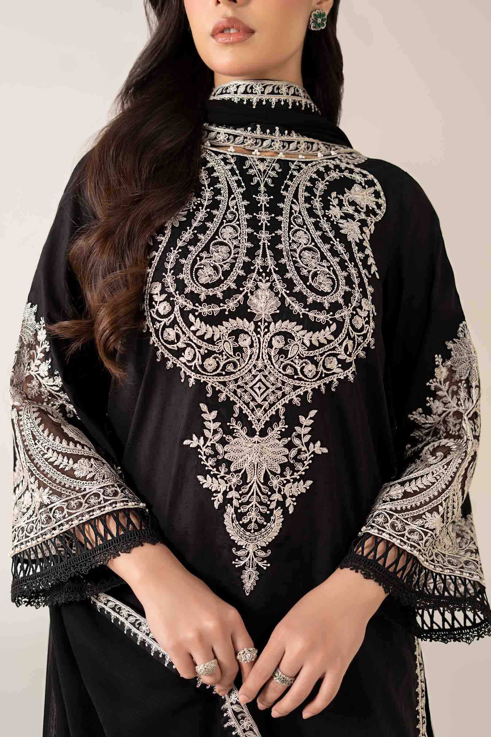 Maria B | Luxury Winter Pret 25 | DW-MN25-12-Black - Official Maria B stockist in UK - Sakeena London