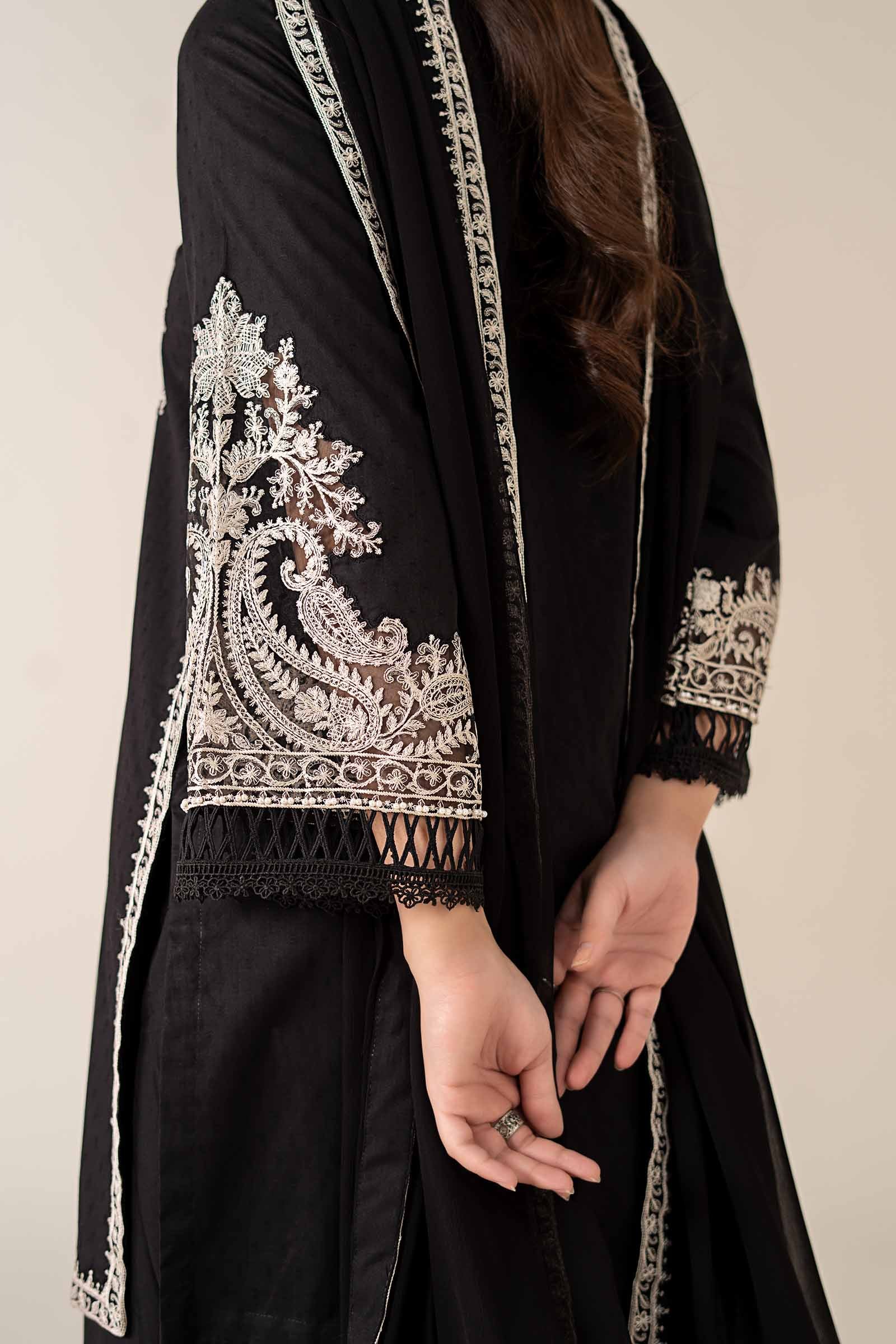 Maria B | Luxury Winter Pret 25 | DW-MN25-12-Black - Official Maria B stockist in UK - Sakeena London