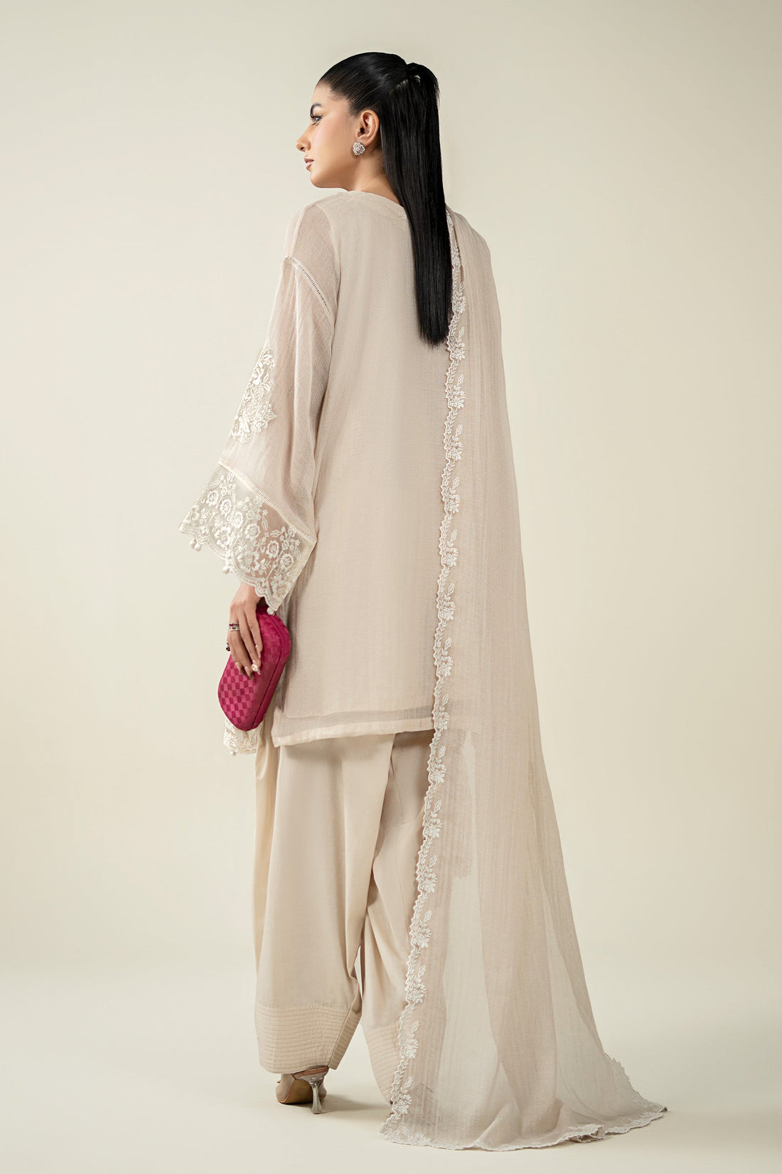 Maria B | Pre Fall Dresses | 3 Piece Embroidered Cotton Net Suit QQ - Official Maria B stockist in UK - Sakeena London