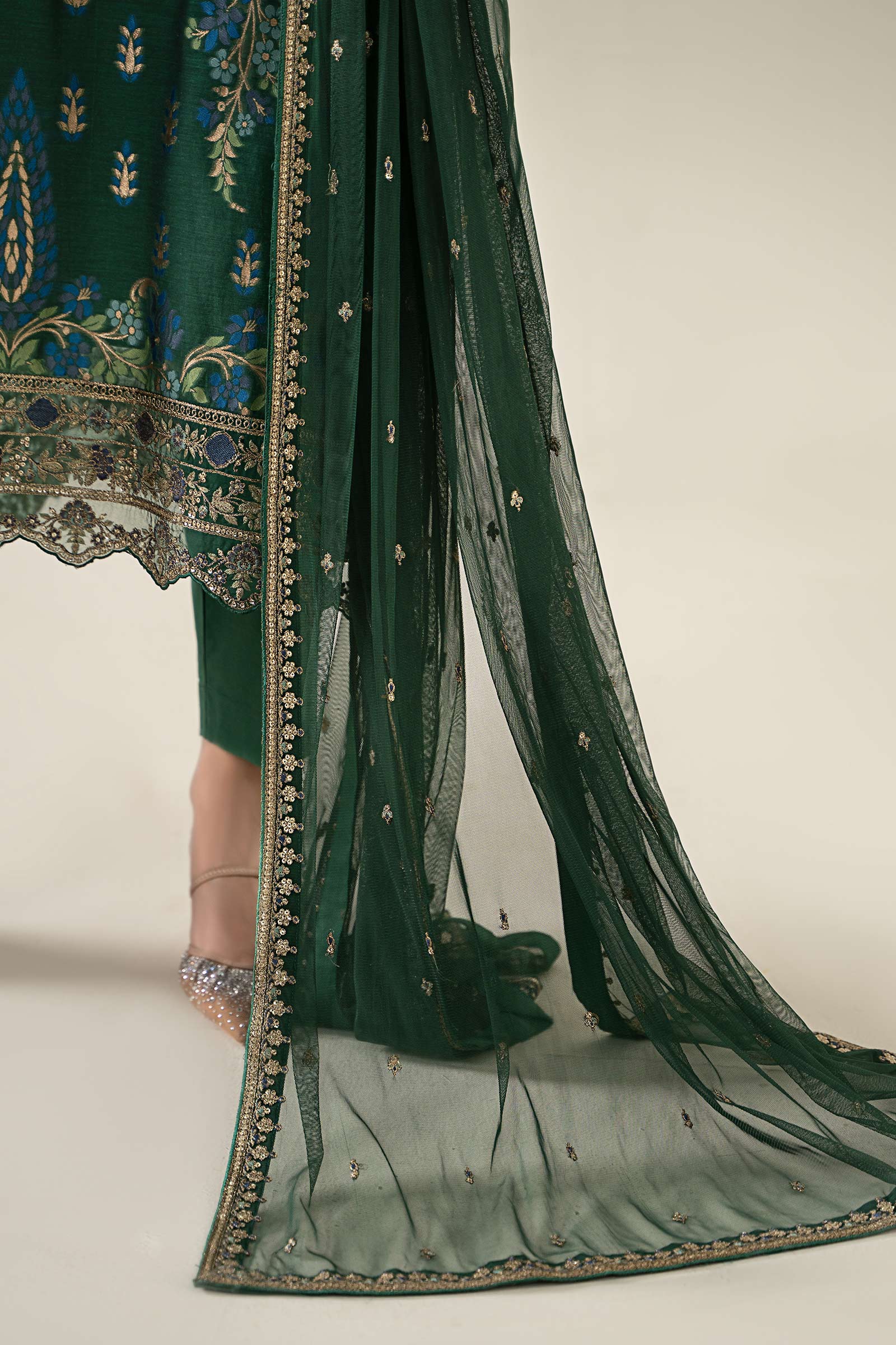Maria B | Luxury Winter Pret 25 |DW-EA25-59-Green - Official Maria B stockist in UK - Sakeena London