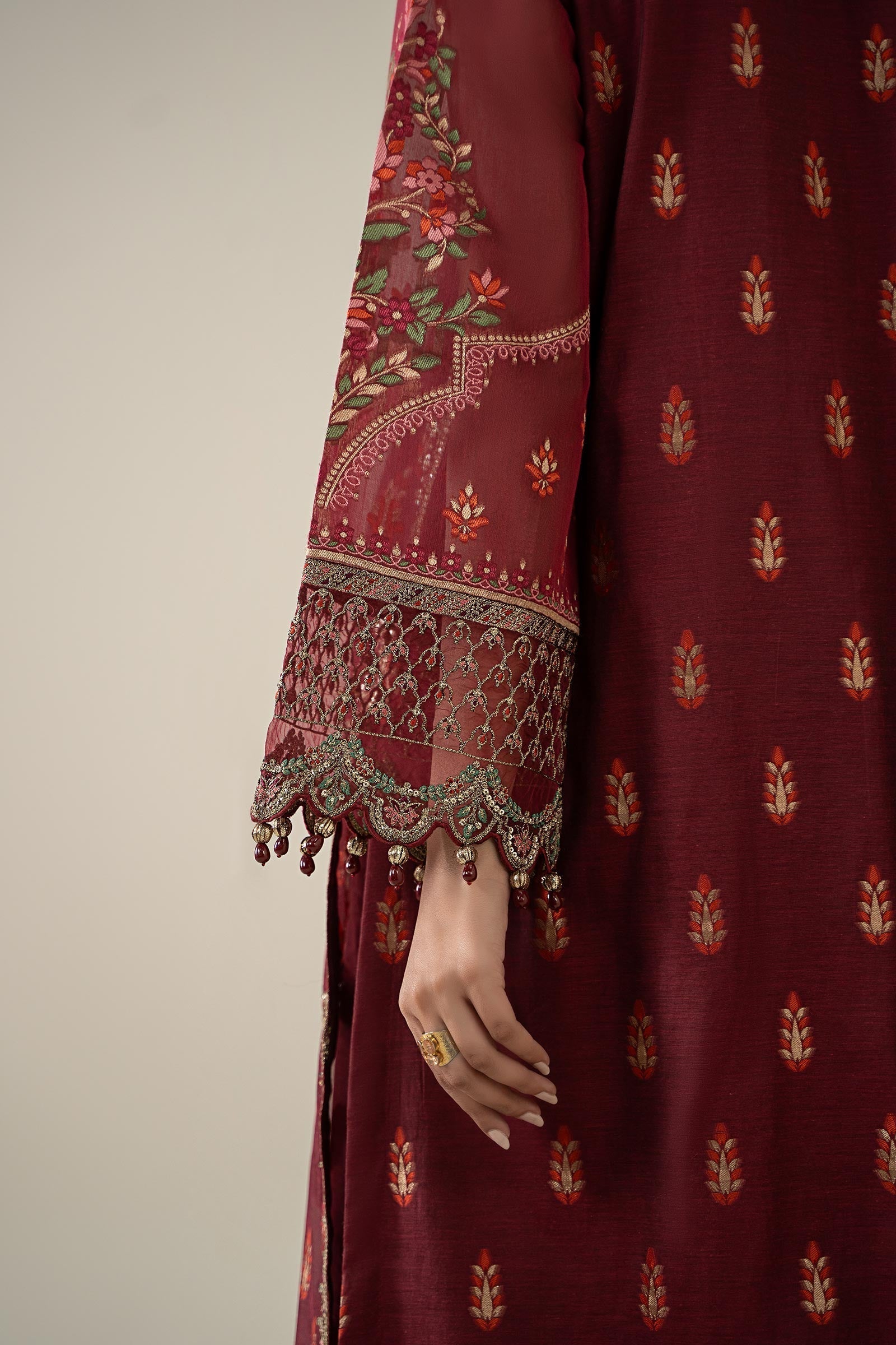 Maria B | Luxury Winter Pret 25 | DW-EA25-59-Red - Official Maria B stockist in UK - Sakeena London