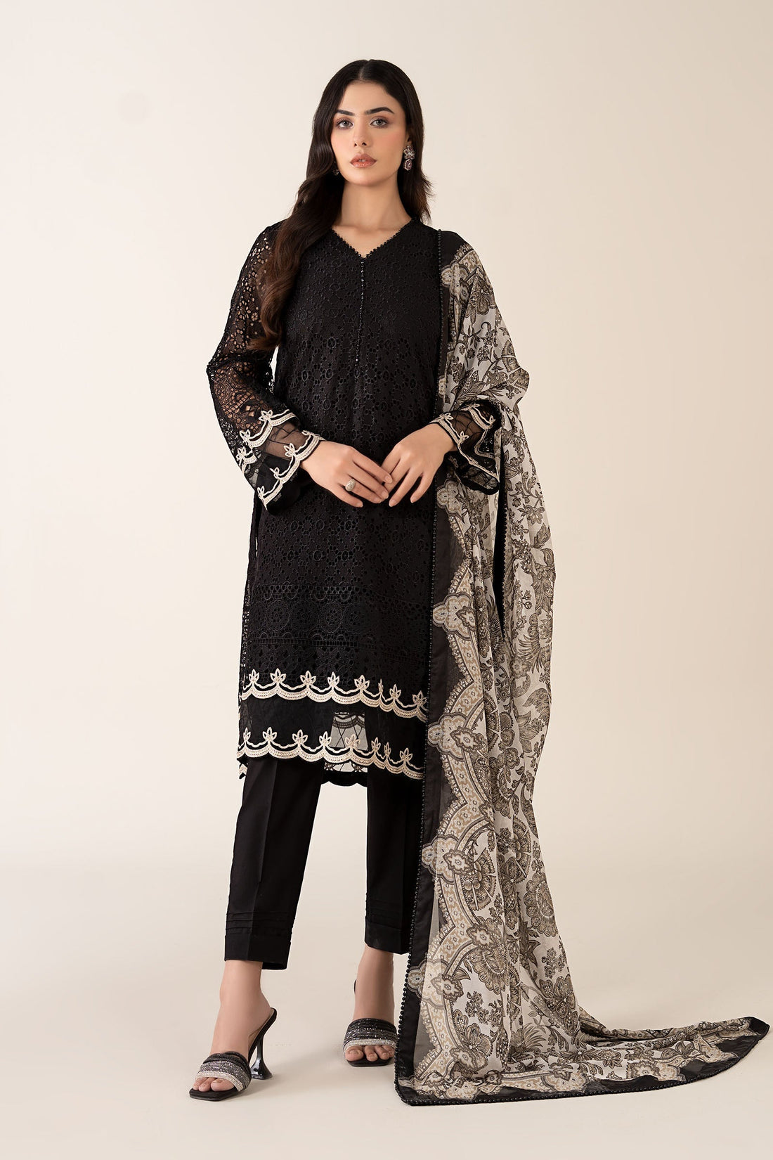Maria B | Pre Fall Dresses | 3 Piece Embroidered Chiffon Suit BB - Official Maria B stockist in UK - Sakeena London