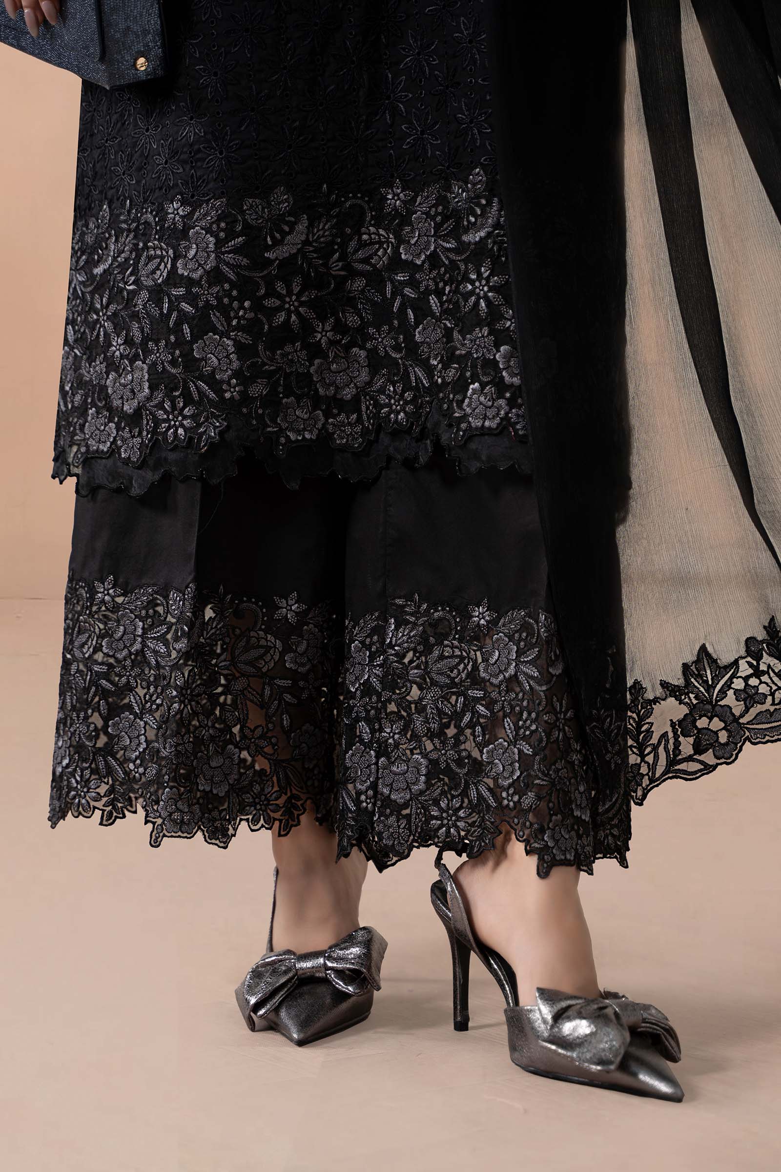 Maria B | Luxury Winter Pret 25 | DW-MN25-11-Black - Official Maria B stockist in UK - Sakeena London