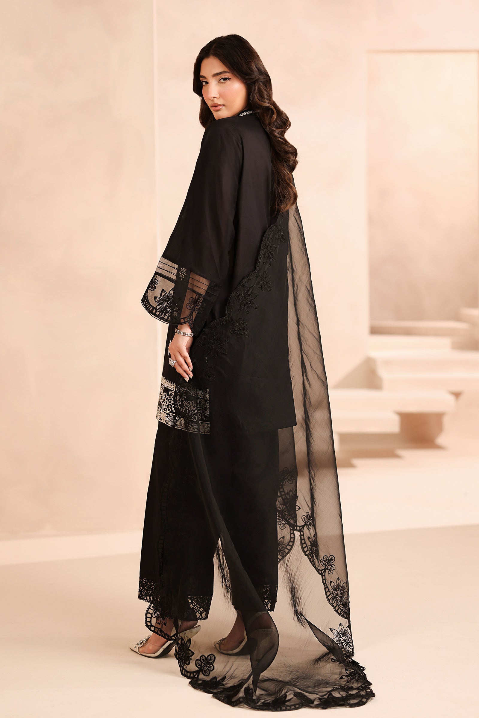 Maria B | Pre Fall Dresses | 3 Piece Embroidered Lawn Suit Black - Official Maria B stockist in UK - Sakeena London
