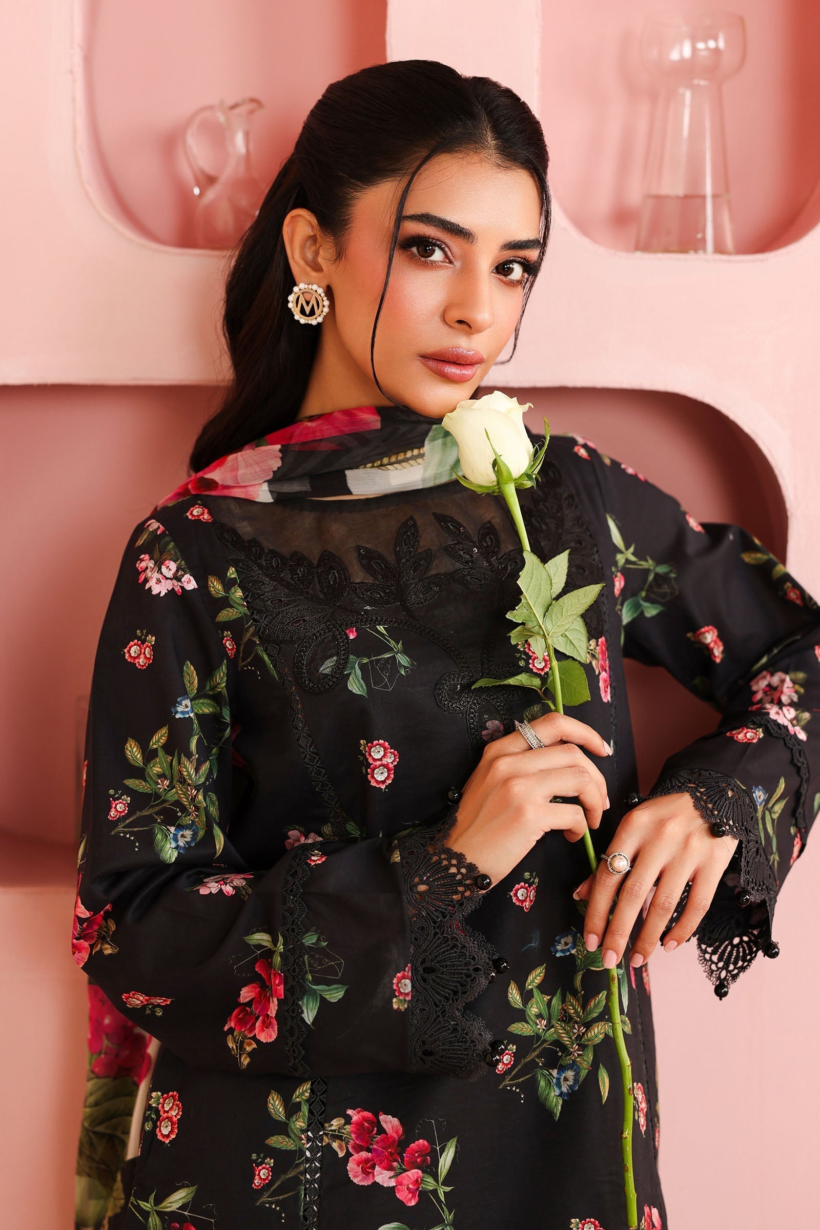 Maria B | Luxury Winter Pret 25 | DW-PF25-06-Black - Official Maria B stockist in UK - Sakeena London