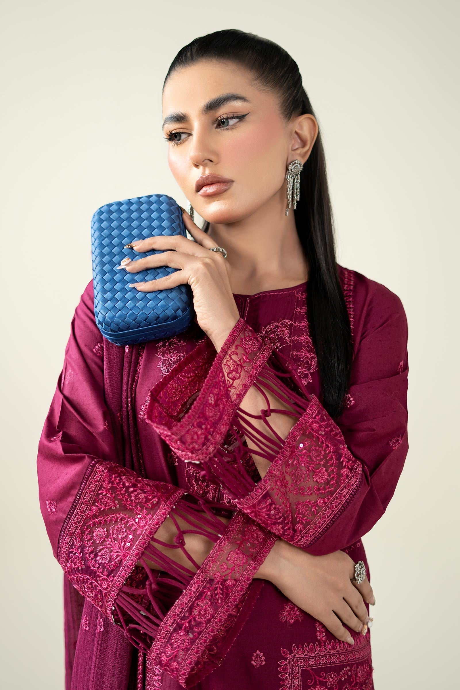 Maria B | Pre Fall Dresses | 3 Piece Embroidered Dobby Suit PP - Official Maria B stockist in UK - Sakeena London