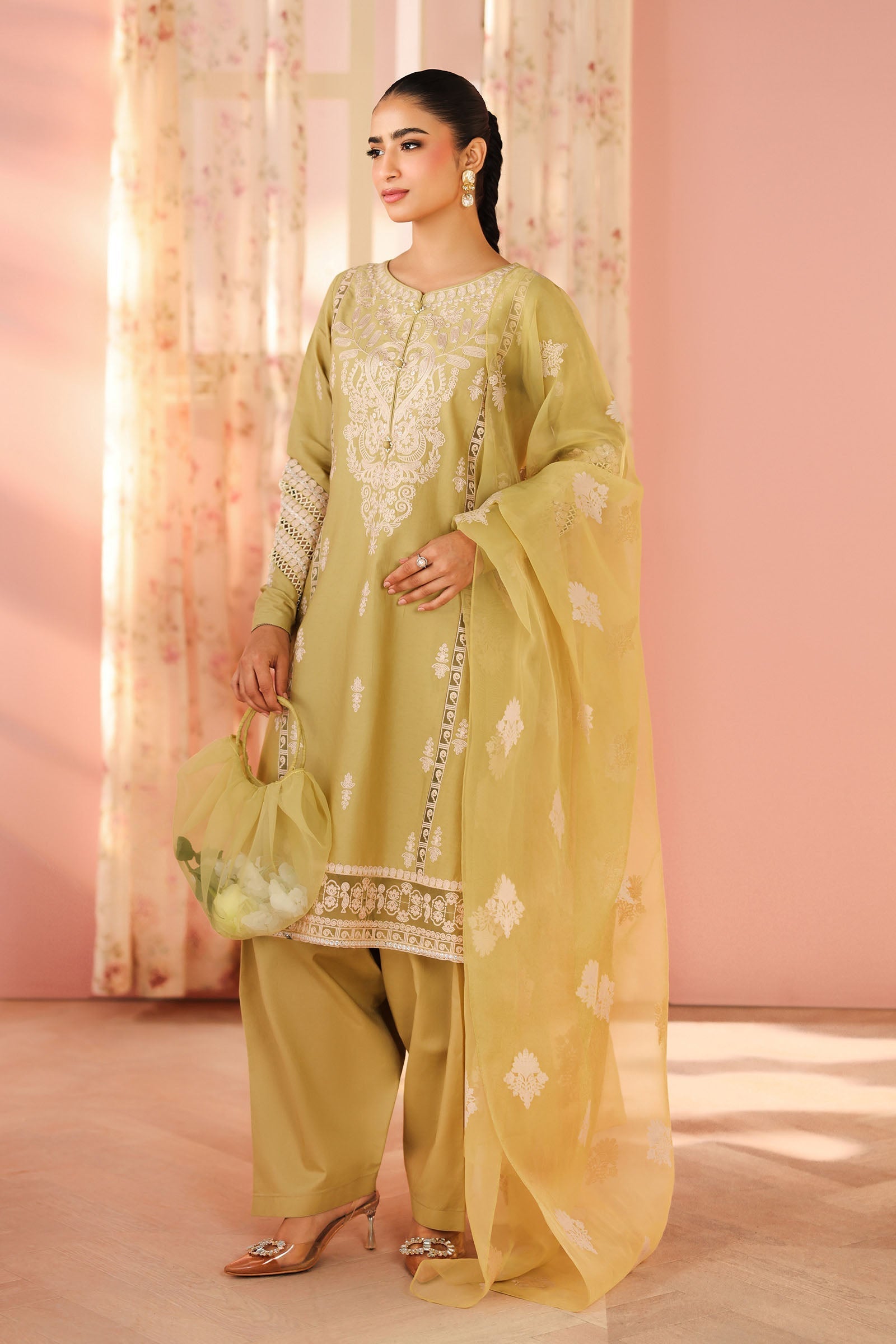 Maria B | Pre Fall Dresses | 3 Piece Embroidered Dobby Suit MM - Official Maria B stockist in UK - Sakeena London