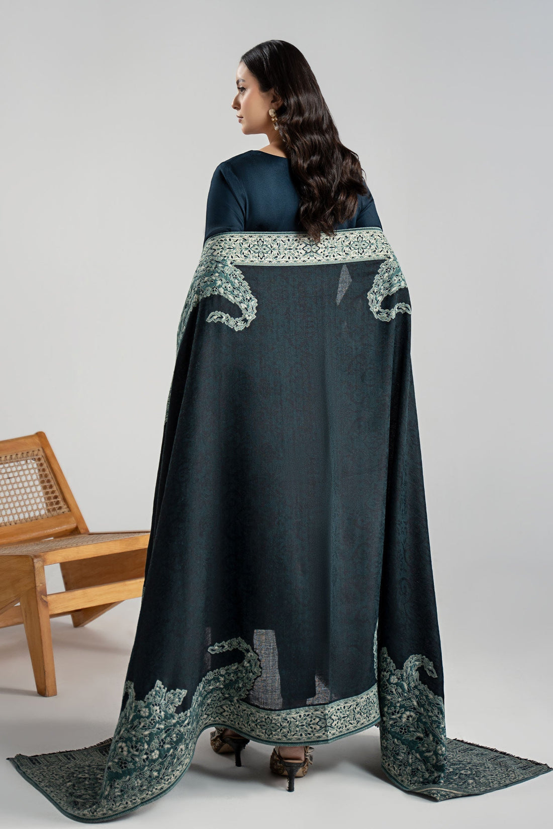 Maria B | Luxury Winter Pret 25 | DW-W24-102R1-Blue - Official Maria B stockist in UK - Sakeena London